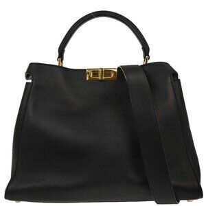 Fendi Black Leather Peekaboo 2way Handbag 8BN300-SMQ-178-0501 177529